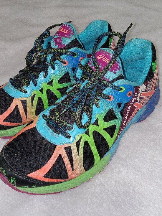 Asics Shoes - Womens ASICS Gel-Noosa Tri 9 Running Shoes Size 9 Triathlon Black Blue T458N